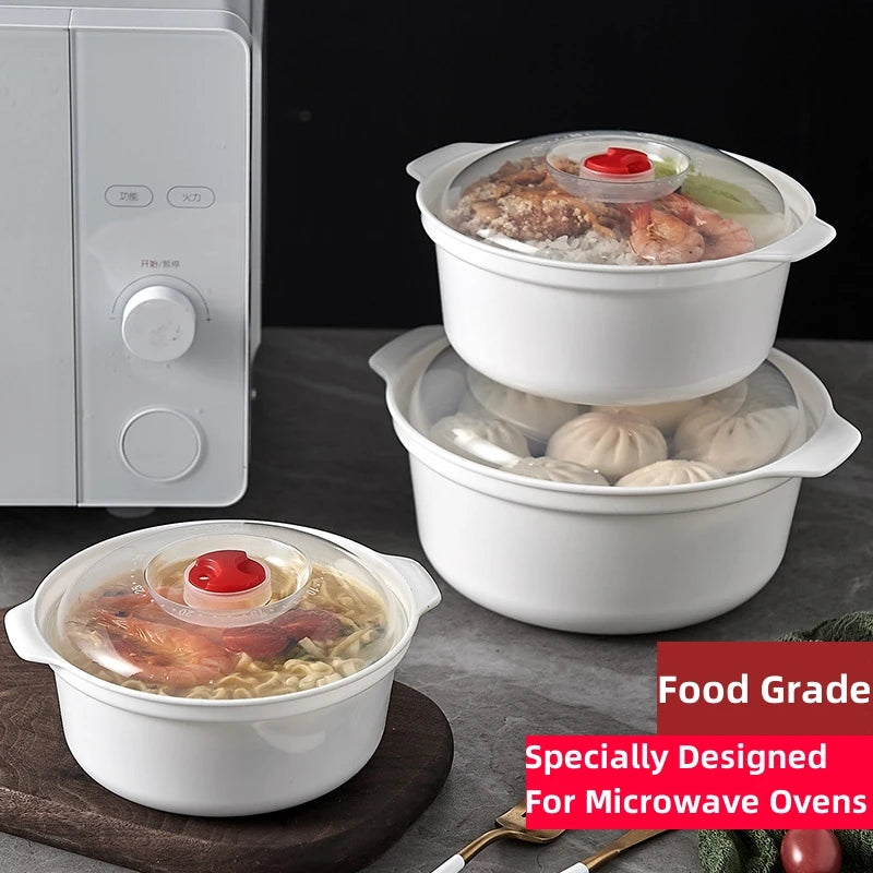 Microwavable Heating Bowl Plastic Food Grade BPA Free Cookware Kitchen Supplies Suitable for Boys and Girls Dishwasher Safe Oasis Select