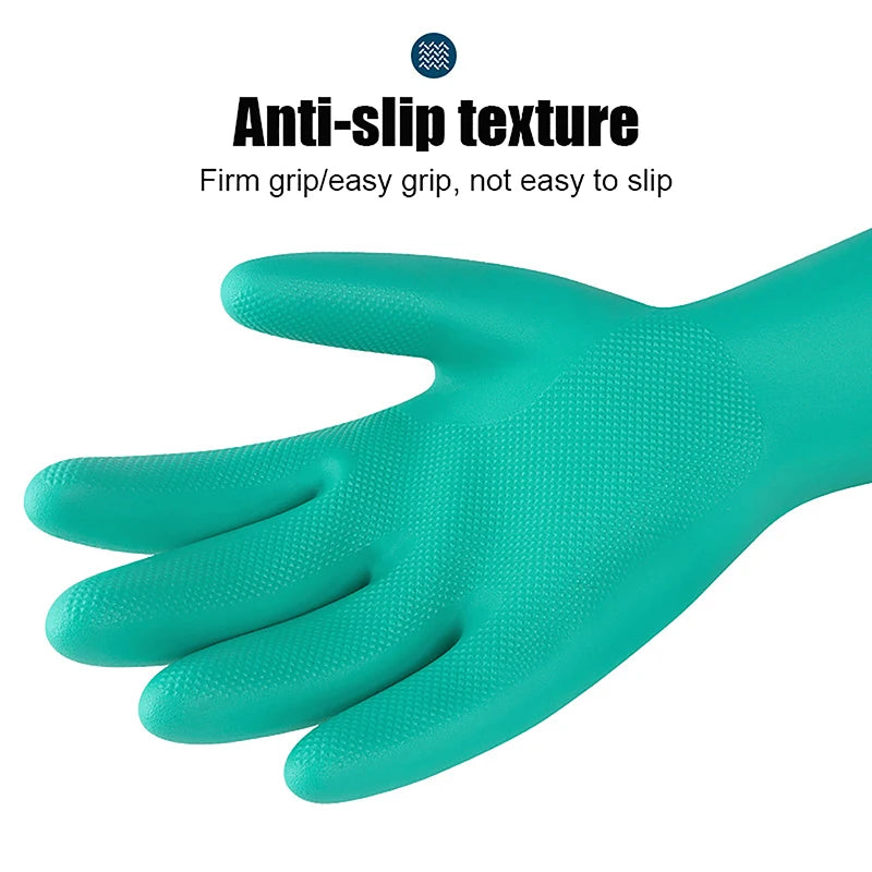 1Pair Thick Nitrile Gloves - Chemical Acid Resistant Waterproof Long Sleeve Gloves For Gardening Chemical Painting ,Latex Free Oasis Select