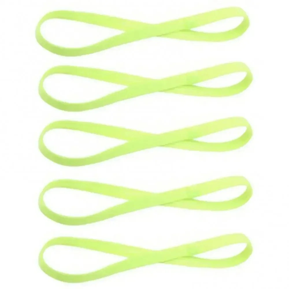 5Pcs Candy Color Women Men Yoga Hair Bands Sports Headband Girls Sport Anti-slip Elastic Rubber Sweatband Football Running Oasis Select Light green