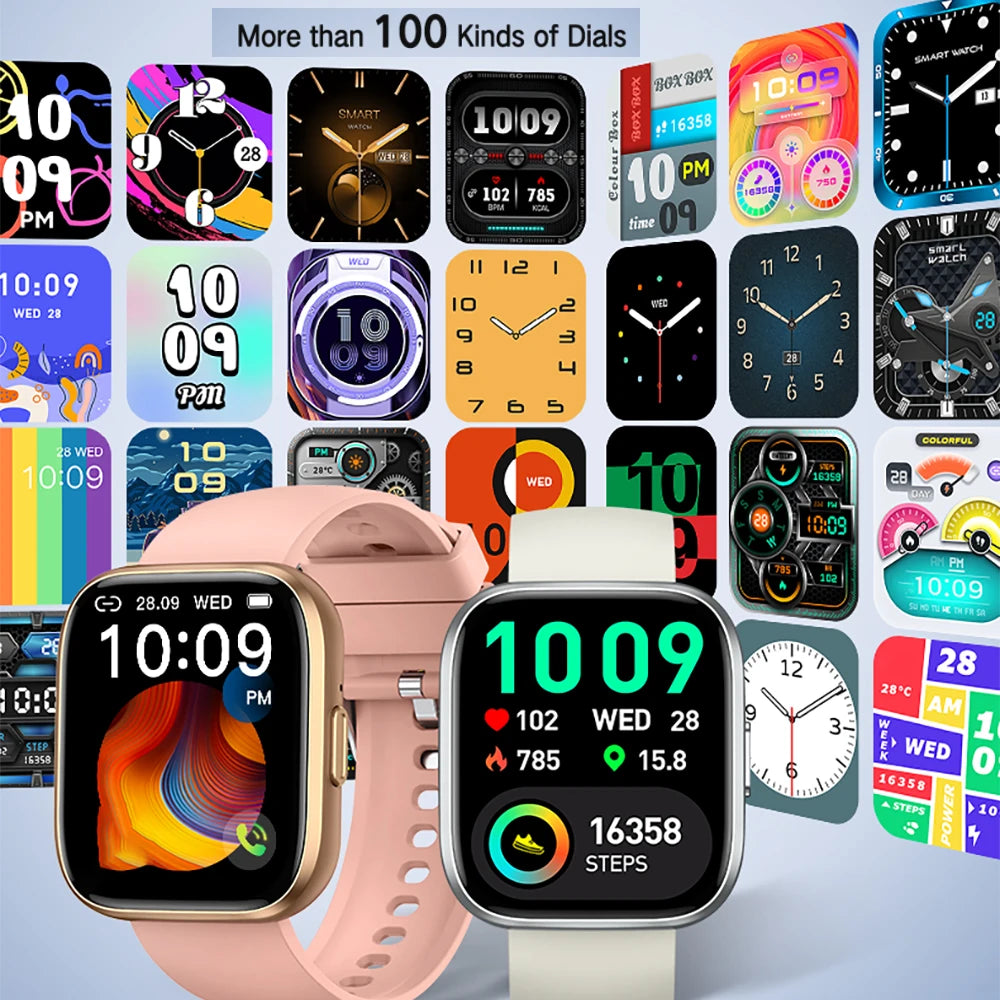 Women Smartwatch Information Reminder 1.85" Heart Rate Health Smart Watches Men BT Call 100+ Sports Modes Music Fashion Game Oasis Select