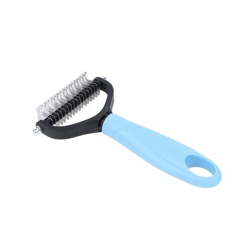 Professional Pet Deshedding Brush 2 Sided Dematting Dog And Cat Hair Remover Grooming Shedding Supplie Oasis Select Blue L