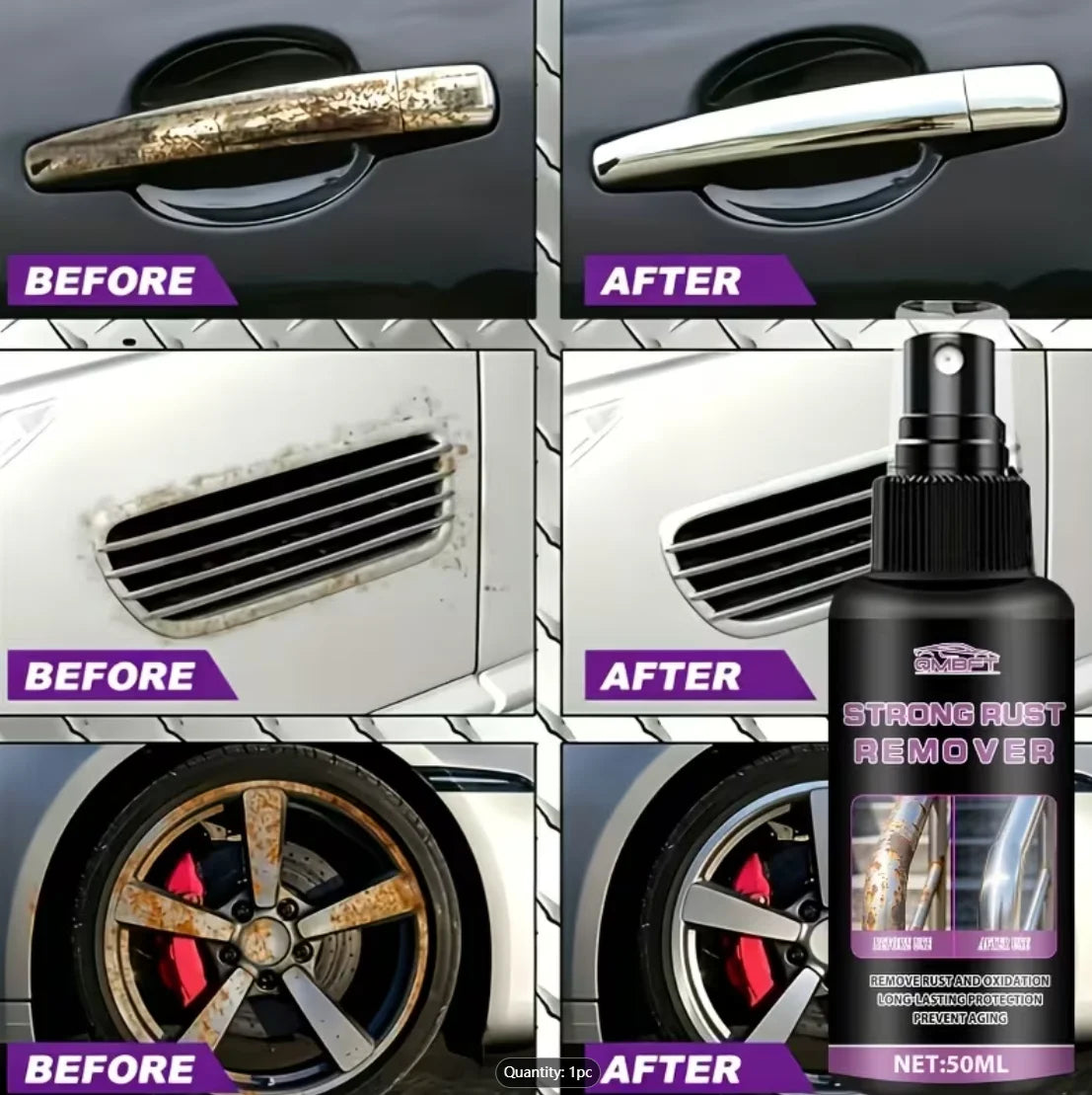 Rust Remover - Anti-rust renovation spray for metal parts. Portable size, quickly removes rust, oxidation and blackening. Effect Oasis Select
