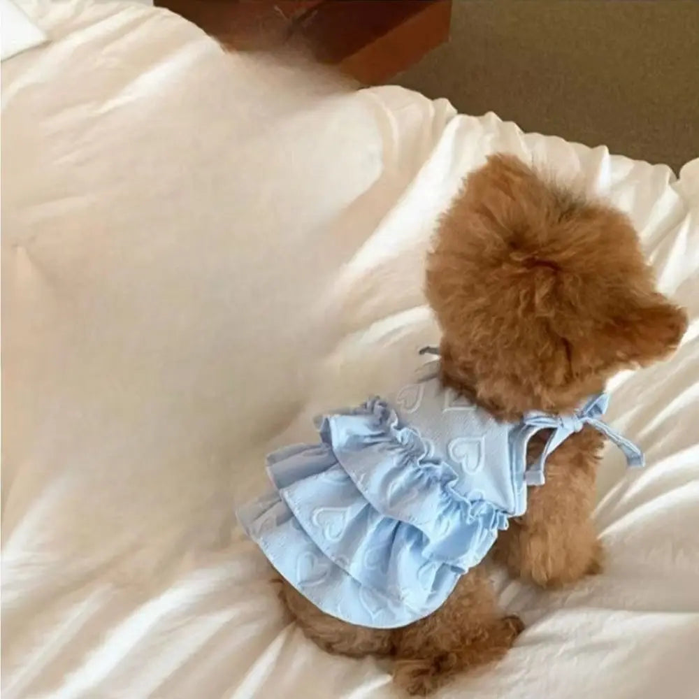 Fashion Cute Pet Love Strap Cake Skirt Breathable Thin Design Pet Summer Clothes Soft Dog Vest Spring/Summer Oasis Select