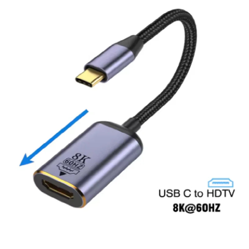 USB C Type C To 4K 8K HDMI HDTV USB C to DP DisplayPort miniDP VGA RJ45 Adapter For Laptop MacBook TV Box PS5 Switch iPad Galaxy Oasis Select C to HDTV 8K60HZ C
