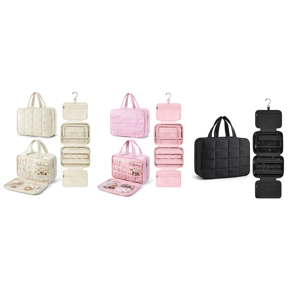 Travel Hanging Toiletry Bag with Jewelry Section Multiple Storage Compartments Space Saving Design Easy to Hang Oasis Select
