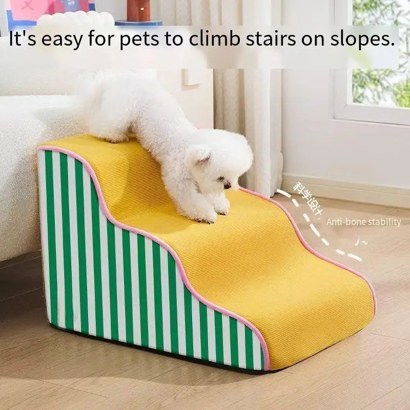 Ladder Dogs Pets Stripe Puppys Stairs Beside Sofa Bed Ramp Dog Supplies Protecting Pets Joint Slope Stairs for Elderly Dog Gifts Oasis Select