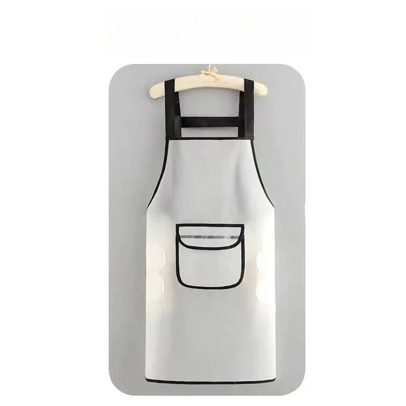 75CM PVC Kitchen Apron Waterproof Transparent Black Work Apron Dirt-Proof Oil Resistant Cleaning Aprons Household Cleaning Tools Oasis Select WHITE
