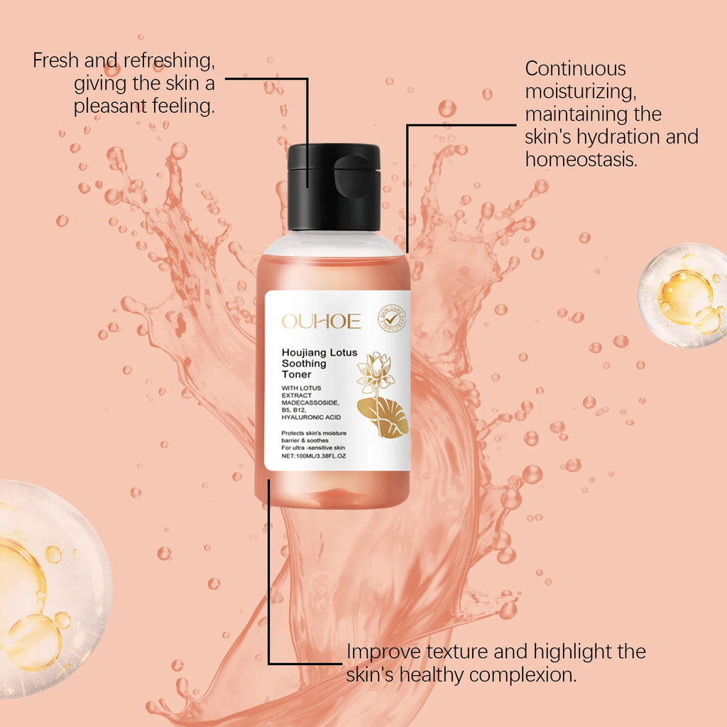 100ML Lotus Facial Toner Daily Moisturizing Reduce Dryness Enhance Smoothness Soothing Redness Softening Natural Face Care Toner Oasis Select