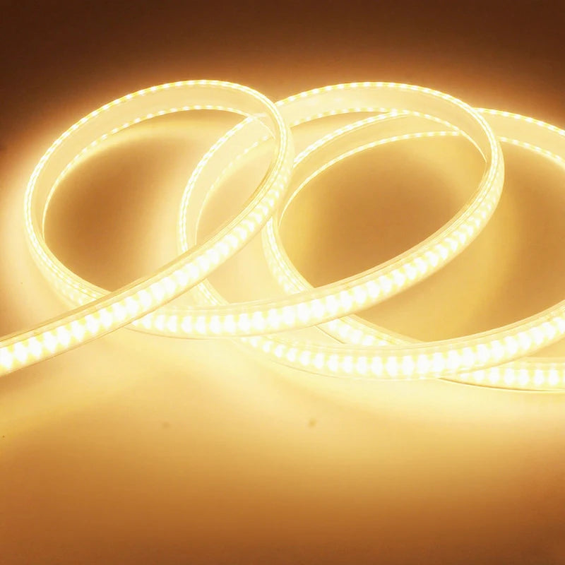 COB LED Light Strip AC 220V LED Strip Light IP67 Waterproof Outdoor LED Light Strip 0.5M-30M 360 LEDs/M Decor For Room With Plug Oasis Select Warm White 12m US Plug