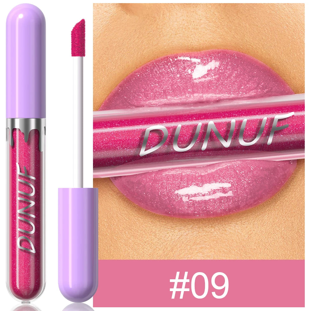 DUNUF Pearl Lip Gloss Moisturizing Lip Gloss Easy Color Lipstick Oasis Select 09