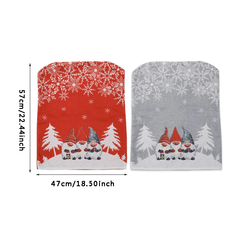 Christmas Chair Covers, Santa Claus Snowflakes and Christmas Tree Printed Christmas Dining Chair Slipcovers for Xmas Party Oasis Select