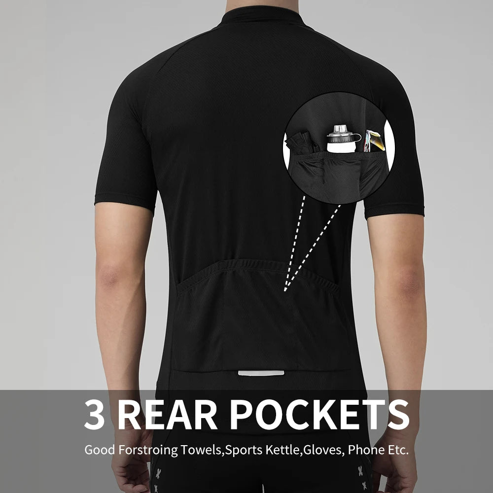 PHMAX Cycling Jersey Black Breathable Cycling Racing Tops Summer Sun Protection Short Sleeve MTB Road Cycling Sports Shirt Oasis Select