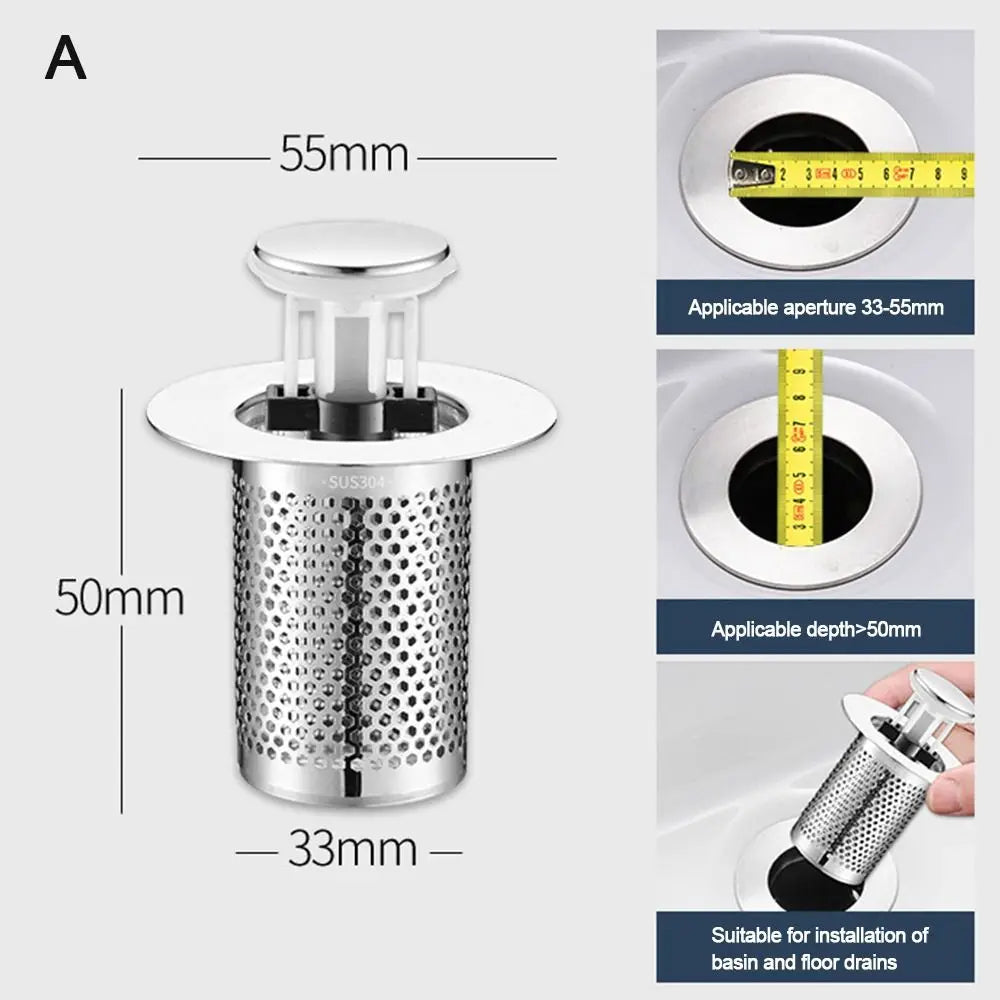 Useful Anti-clog Floor Drain Filter Mesh Stainless Steel Hair Trap Pop Up Drain Filter Shower Leak Net Bathroom Accessory Oasis Select -A