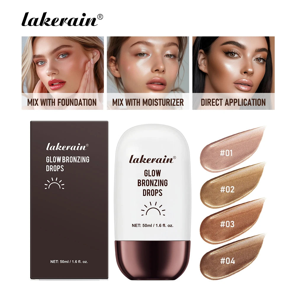 Bronzer Highlighter Drops Brightening Complexion And Contouring Facial Highlighter Mix Foundation Or Moisturizer Makeup Primer Oasis Select