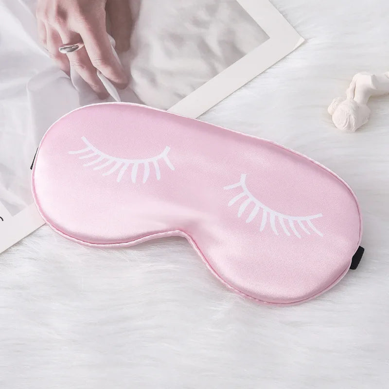 Cartoon Eyelash Silk Sleep Mask – Soft Eye Cover for Travel Silk Sleep Mask Oasis Select