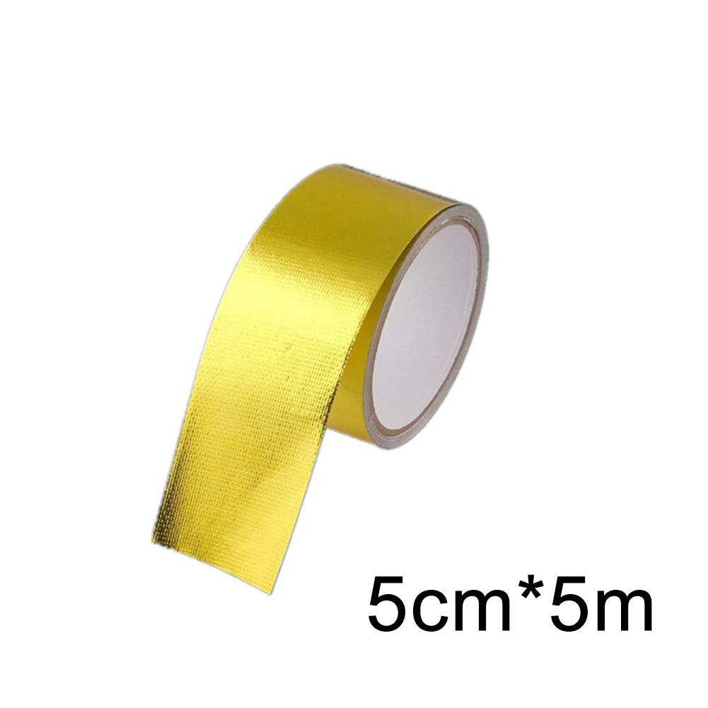 5M Car Motorcycle Exhaust- Wrap Pipe Header Heat Insulation Roll Tape High Temperature Heat Insulation Shield Wrap Tape Oasis Select 5cmx5m