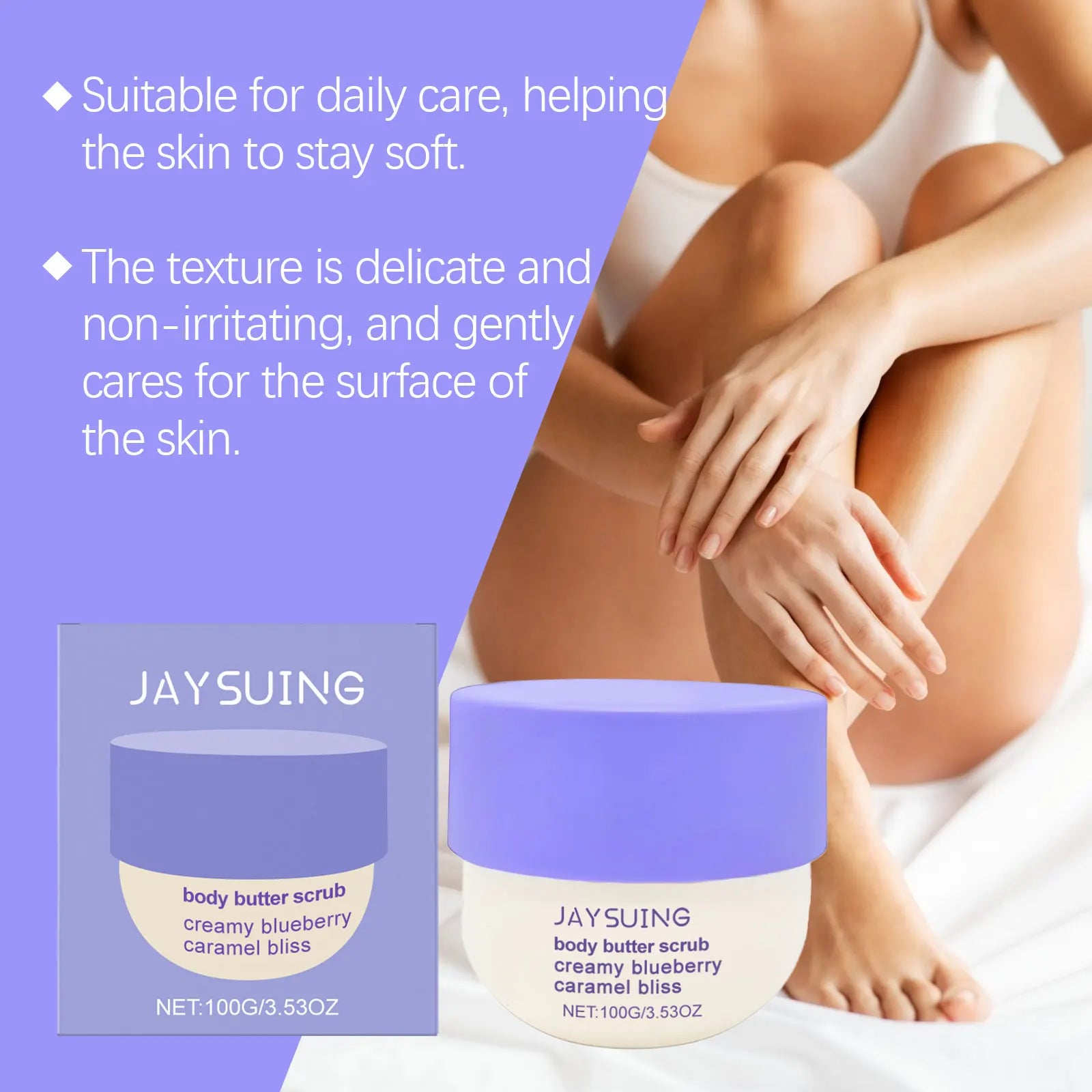 Blueberry Caramel Body Scrub Deep Clean Softening Keratin Smooth Skin Relieve Dryness Long-Lasting Hydration Exfoliating Scrub Oasis Select