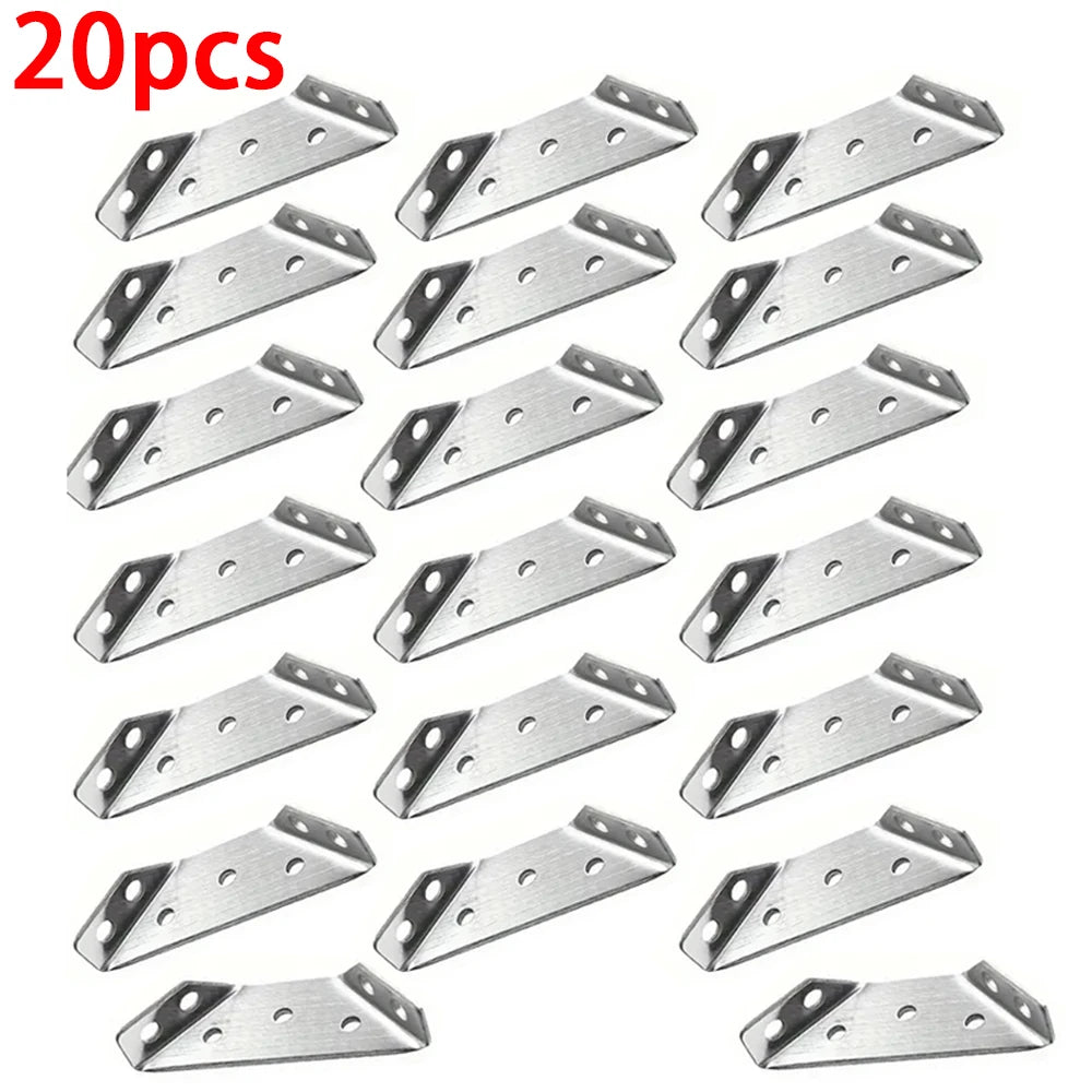 10/20/40pcs Thickened Stainless Steel Angle Code 90 Degrees Right Angle Fixed Bracket Furniture Connectors Oasis Select 20pcs