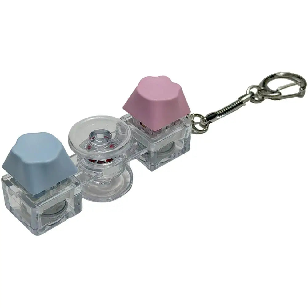 2 Button Decompression Toy Click Fidget Spinner Keychain RGB Light-up Mechanical Keyboard Sound Stress Relief Toy Oasis Select D