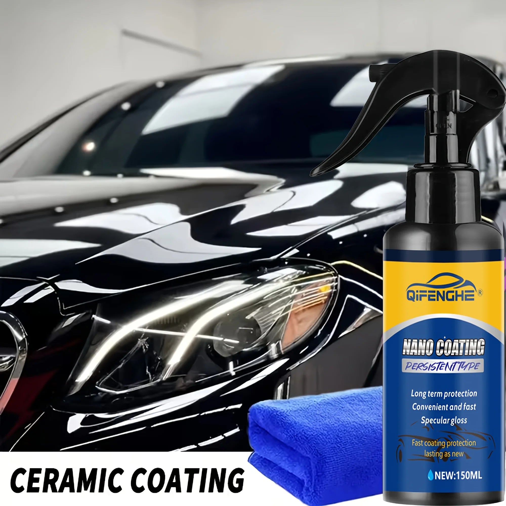 Car Coating Agent, Shiny Car Stuff, Car Maintenance Products, Polishing And Waxing Set, with Two Sponge Brushes And A Towel, Car Oasis Select