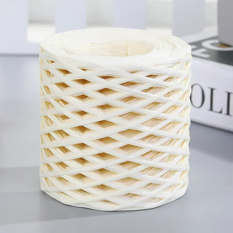 Natural Raffia Straw Yarn 200M Roll For Knitting Crocheting Paper Threads DIY Handmade Summer Sunhat Beach Bag Material Oasis Select 04