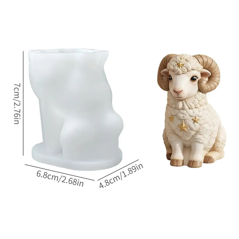 3D Lamb Silicone Mold – Candle, Soap, Resin & Wax DIY Crafting