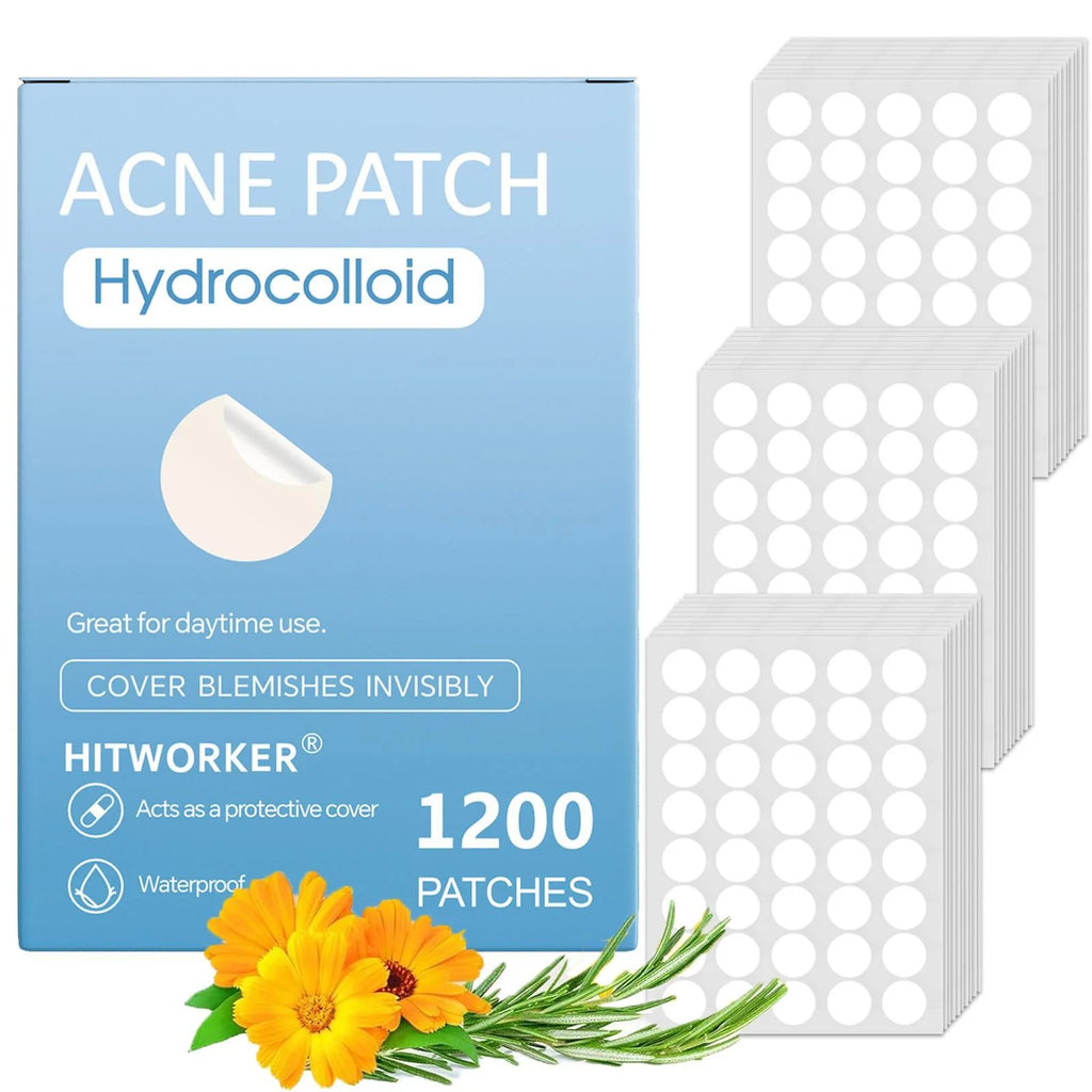 1200 PCS Transparent Acne Patches, Gentle and Non-Irritating, Cover Acne and Pimples, Ultra-Thin, Water-Resistant Oasis Select 1200pcs