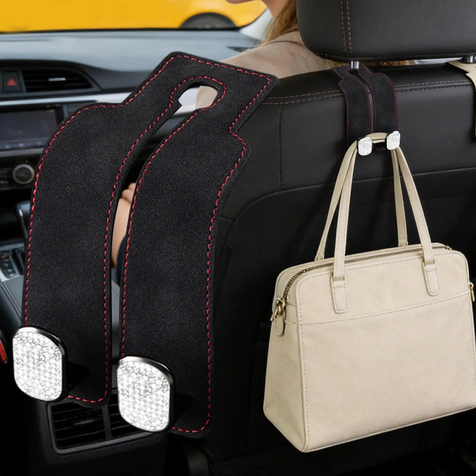 Car Seat Back Hook 2 In 1 Universal Car Seat Headrest Hooks Rear Car Bag Storage Hook Auto Back Seat Organizer Hanger Oasis Select