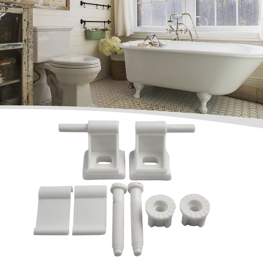 1pair Plastic Toilet Seat Hinge Bolts Screw Fixing Fitting Kit Toilet Lid Hinge Replacement Parts Bathroom Accessories Oasis Select