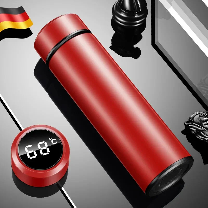 500ML Temperature Display Thermos Cup Stainless Steel Divided Thermos Bottle Outdoor Vacuum Insulated Cup Father's Day Gift Oasis Select Bright Red 500ml