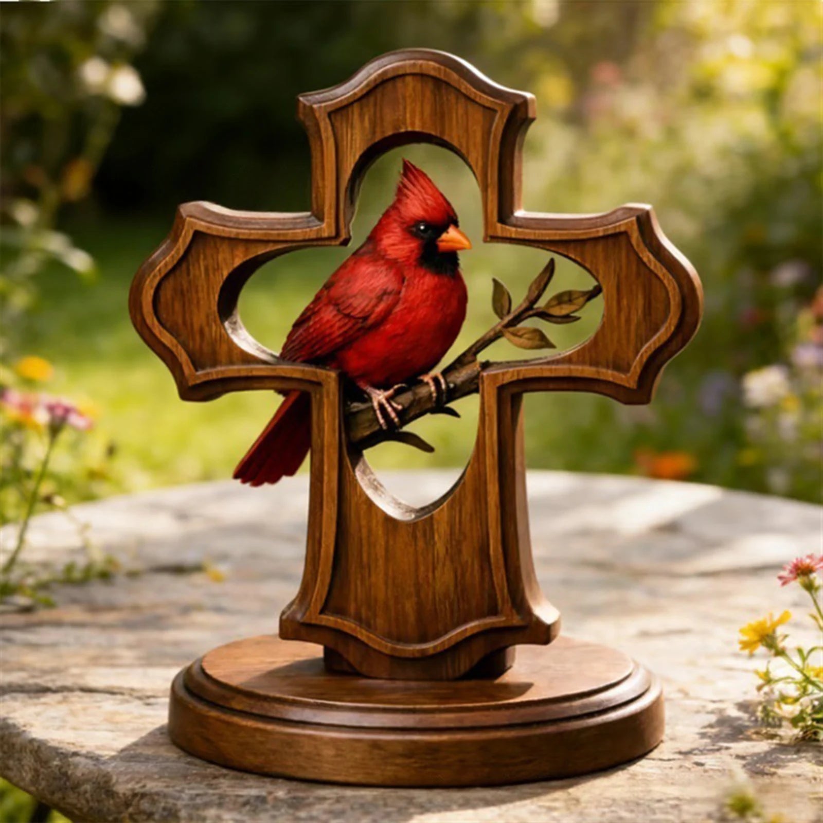 Vintage Red Cardinal Bird Ornament – Memorial & Home Gift Desktop Bird Ornament Oasis Select