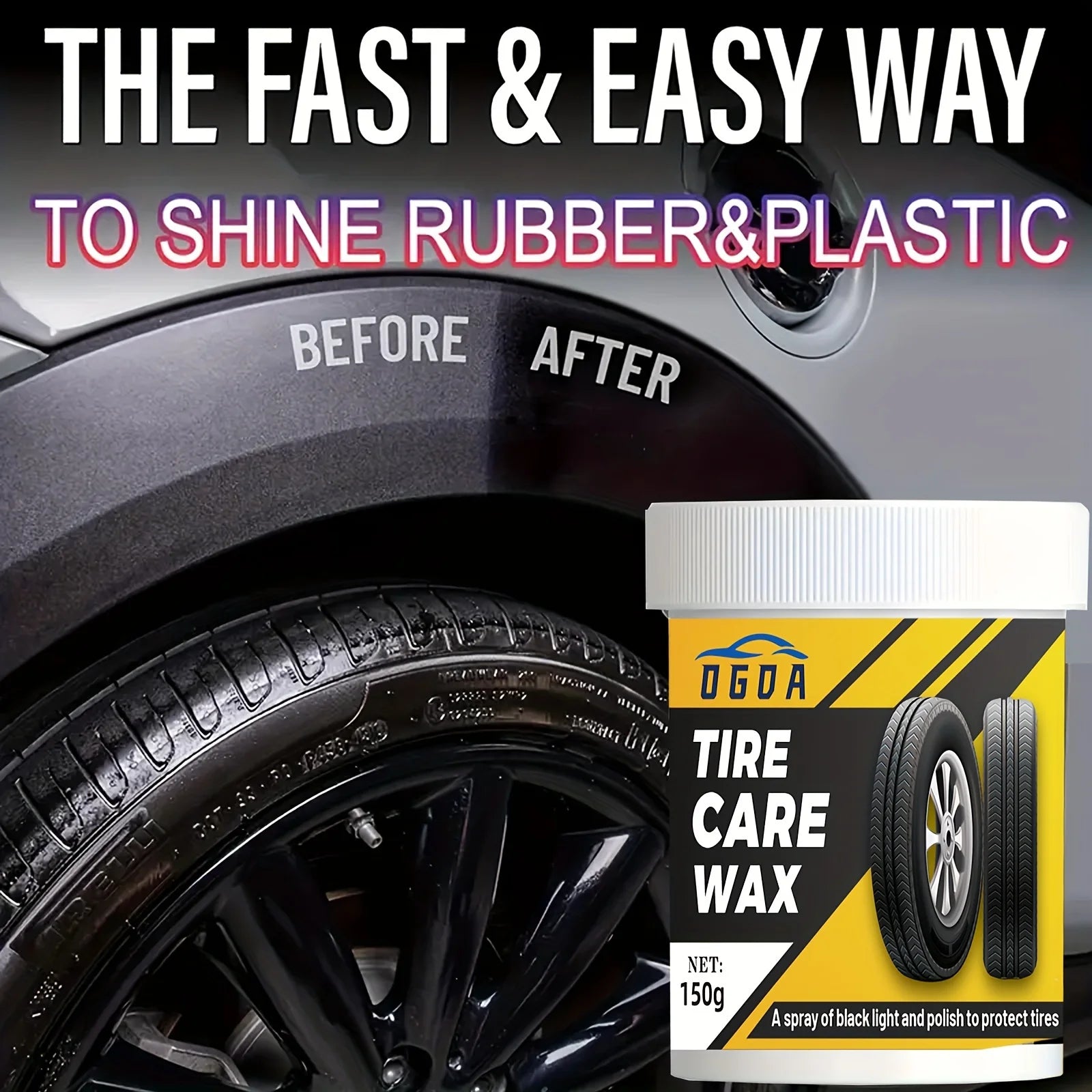 Black Tire Shine Paste – Restores Color & Prevents Cracking