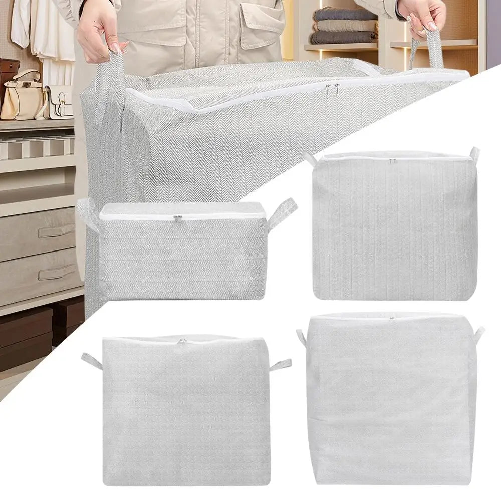 Large-Capacity Clothes Storage Bag Closet Organizers Dust-proof Quilt Storage Basket with Lids Zipper With Handle Oasis Select