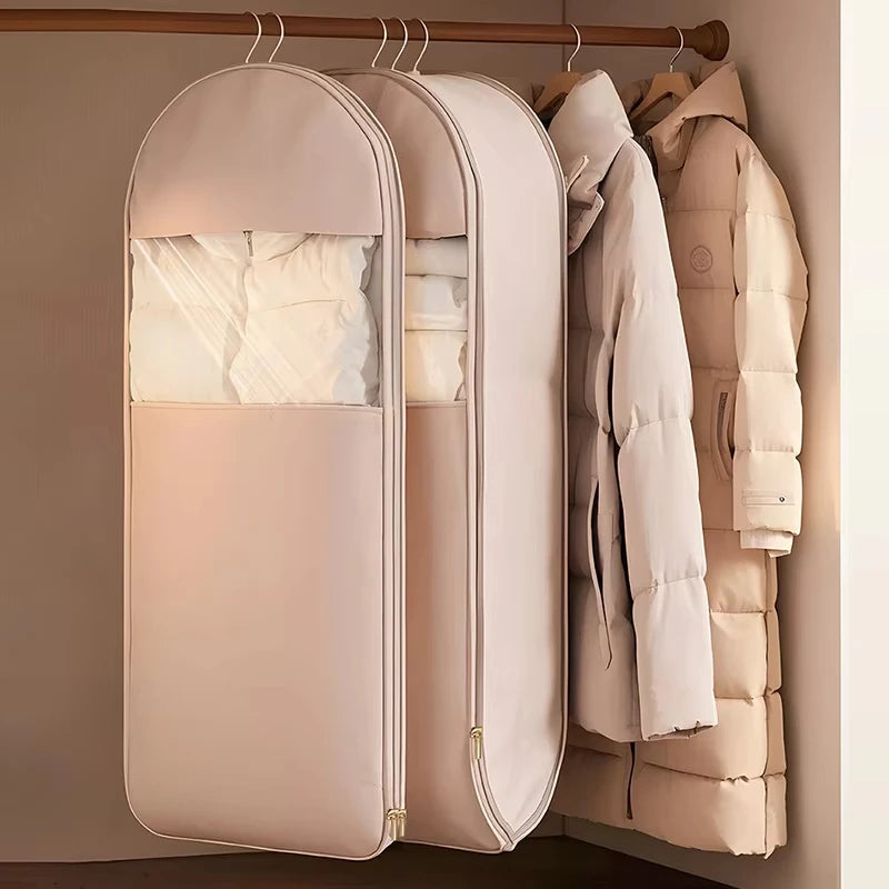Compression Clothes Storage Bag with Hanging,Space Saving Vacant Seal Bag for Down Jacket,Winter Coat,Visible Organizer for Home Oasis Select