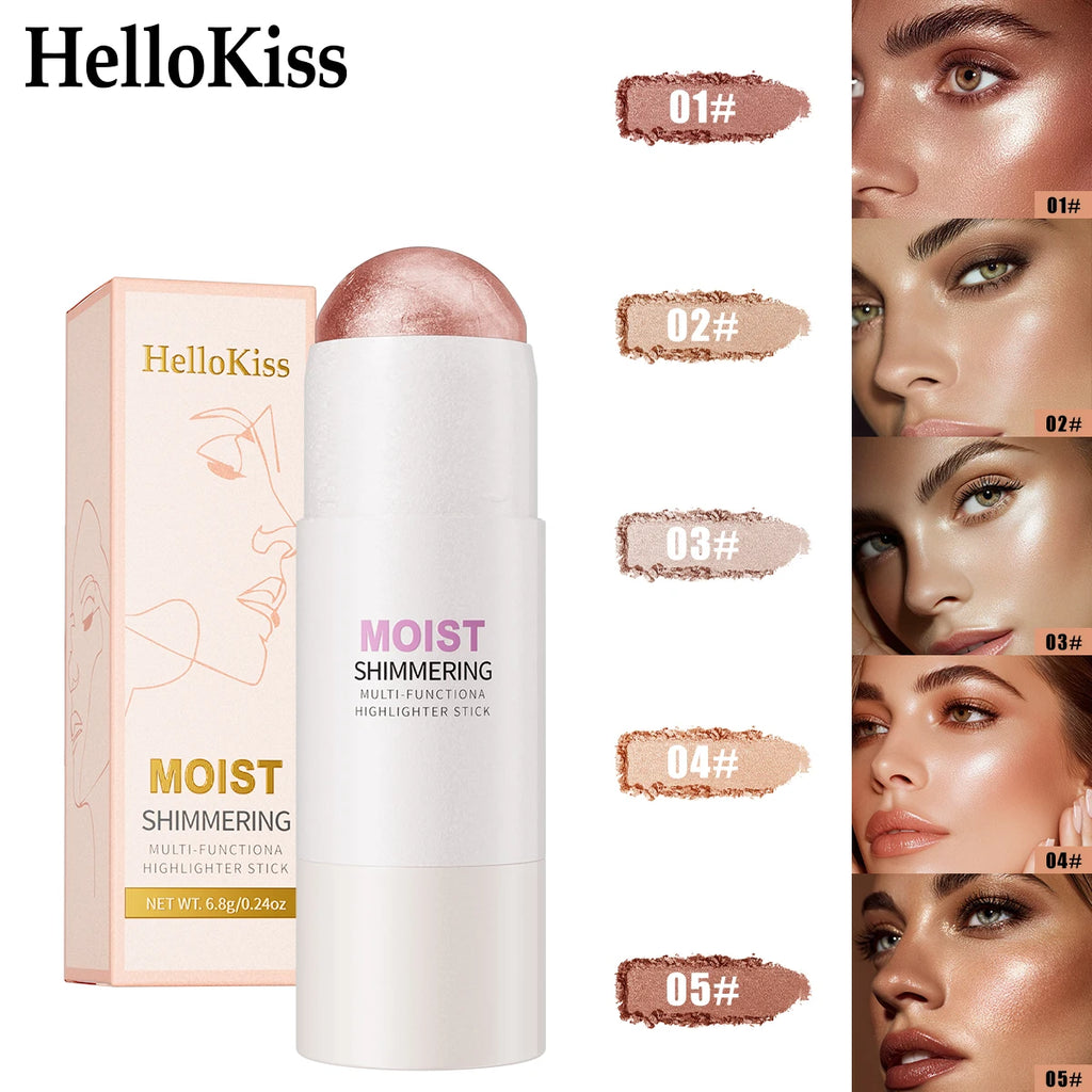 Hello Kiss 5-Color 3D Highlighter Contour Bronzer Shimmer Stick