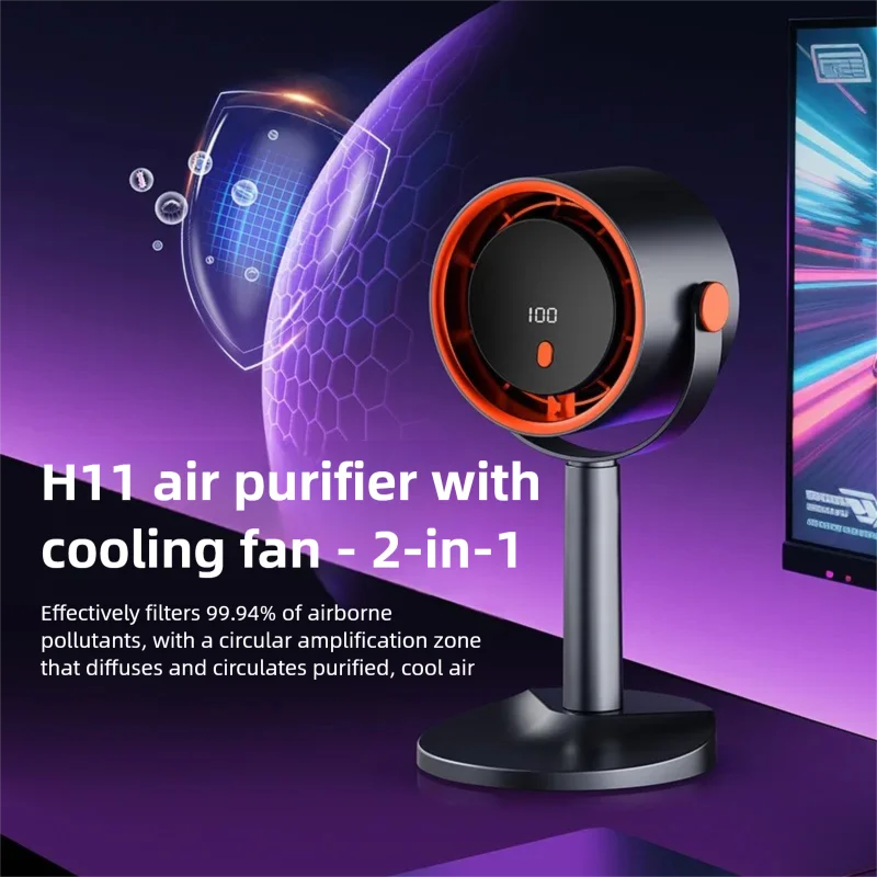 Bladeless Electric Fan Portable Outdoor Camping Fan with Timer Function Office Dormitory Desktop Fan Rechargeable Turbo Mini Fan Oasis Select