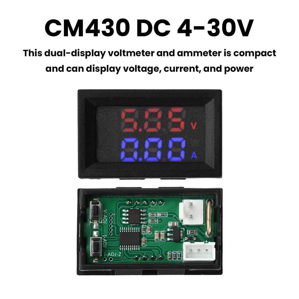 DC 4-30V 10A LED Digital Voltmeter Ammeter Car Motocycle Voltage Current Meter Volt Detector Tester Monitor Panel ﻿ Oasis Select