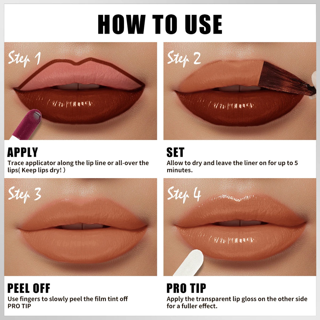 QIC Peel-Off Lip Tint | Waterproof Matte Long-Lasting Lip Stain