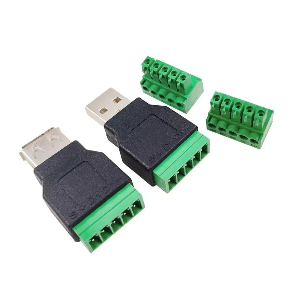 Female USB 2.0 Connector 5 Pin Type A Screw Terminal Plug Adapter Connector Jack Shield Screw Terminal USB Jack Oasis Select