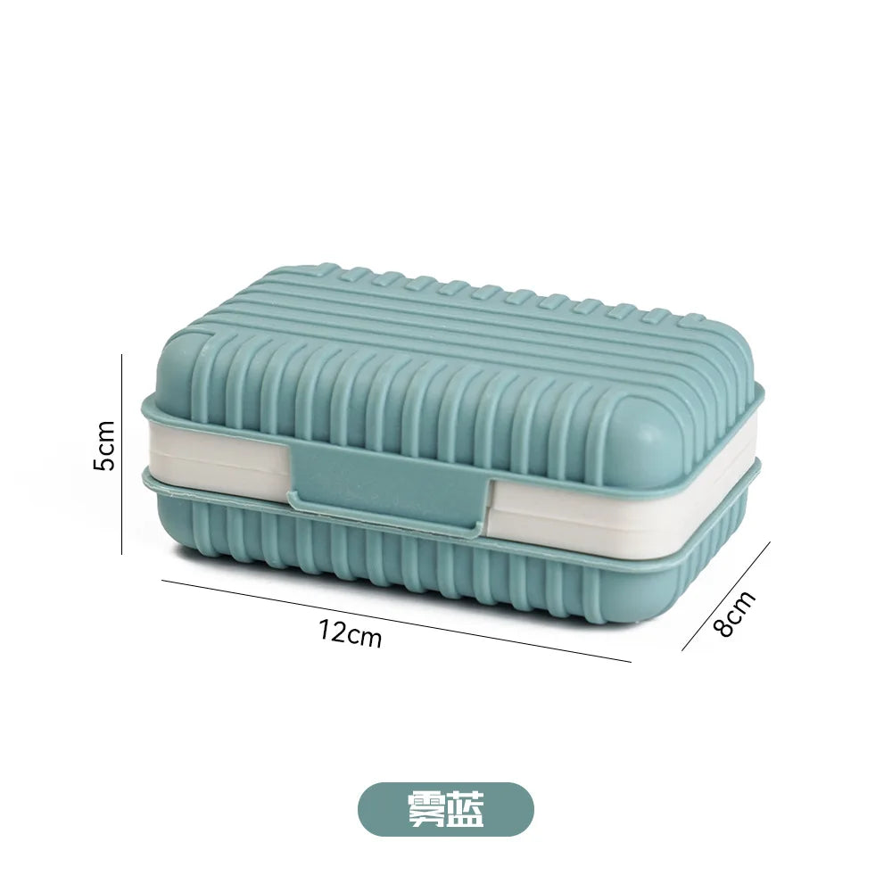 Portable Travel Soap Box Leakproof Lidded Holder for Bathroom and Outdoor Daily Use Bathroom Home Organization Oasis Select blue