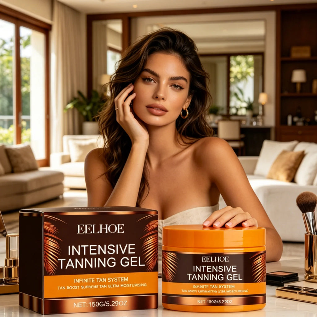 EELHOE Intensive Tanning Gel Long Lasting Moisturizing Smoothing Skin Softening Even Skin Tone Gentle Formula Self Tanning Gel Oasis Select