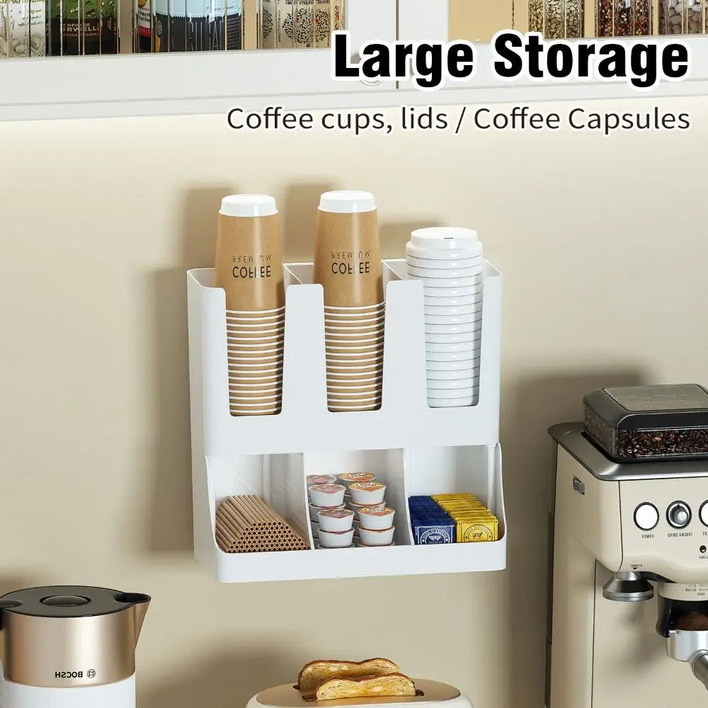 6-Compartment Paper Cup Dispenser & Organizer Rack