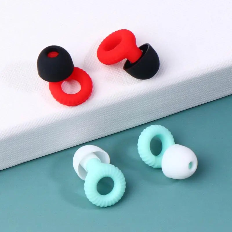 1Set Ultra Thin Loop Shape Sleep Aid Earplugs Waterproof Swim Earplug Concert Hearing Protection Reusable Silicone Ear Plug Oasis Select