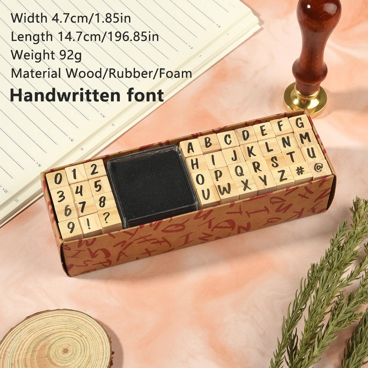 40Pcs Alphabet Stamps Vintage Wooden Rubber Letter Standard Stamp Set for Craft Card Making Planner Scrapbooking Journals Oasis Select shouxieziti