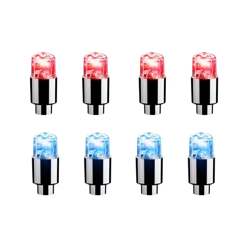 2/4/6/8Pcs Car Light Bicycle LED Tire Lights Universal Car Neon Lamp Valve Cover Lights Tire Colorful Flashing Bulb Decoration Oasis Select 8pcs mix 2