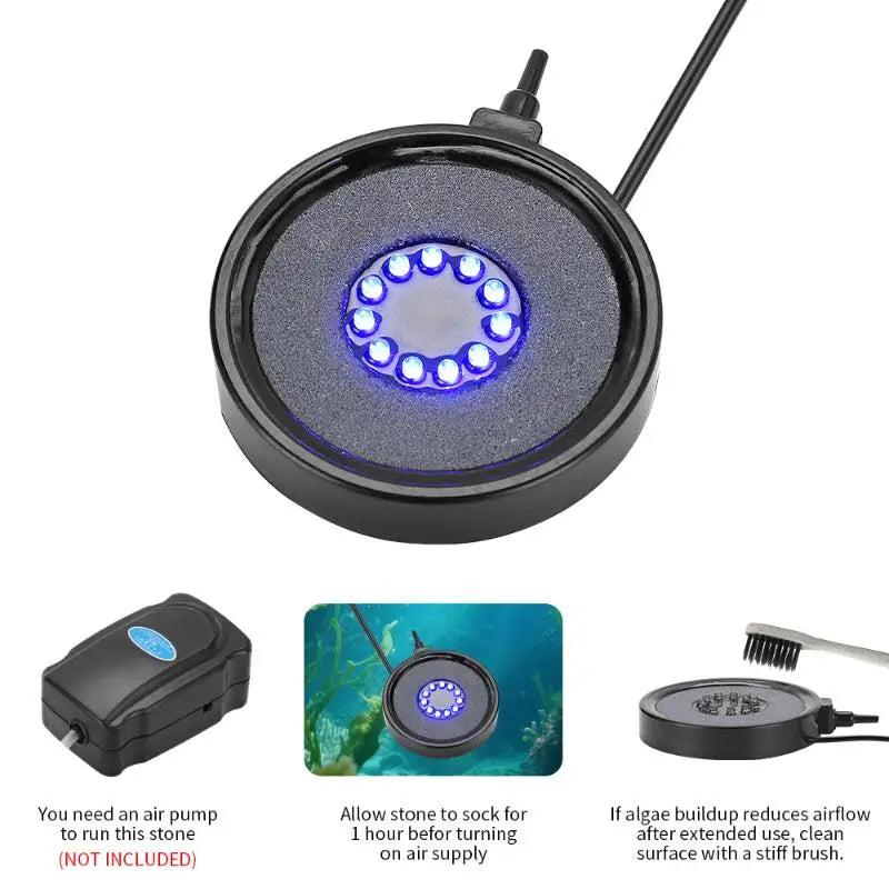 USB LED Aquarium Air Stone | Submersible Bubble Diffuser