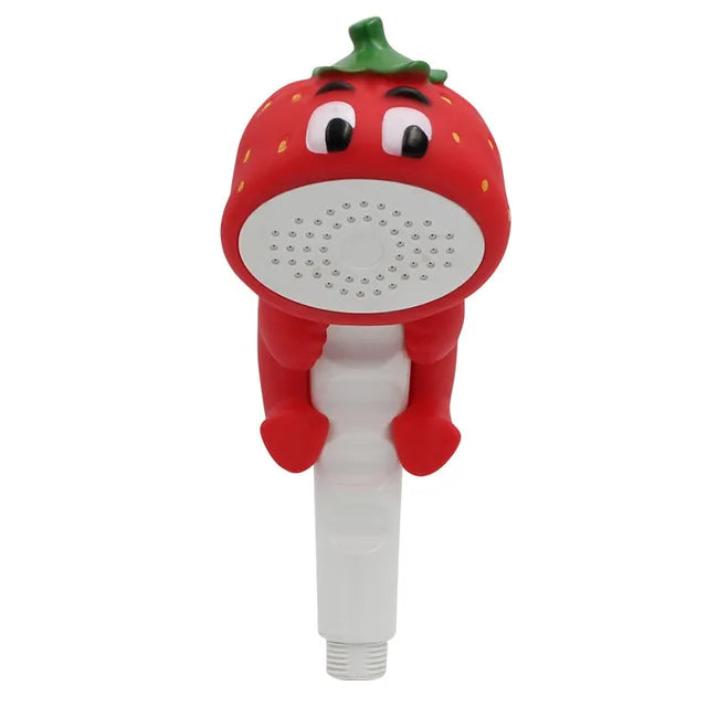 Cartoon Kid Shower Head Shower with Suction Cup Base Children's Bath Water Spray Shower Baby Shower Nozzle Bathroom Accessories Oasis Select strawberry