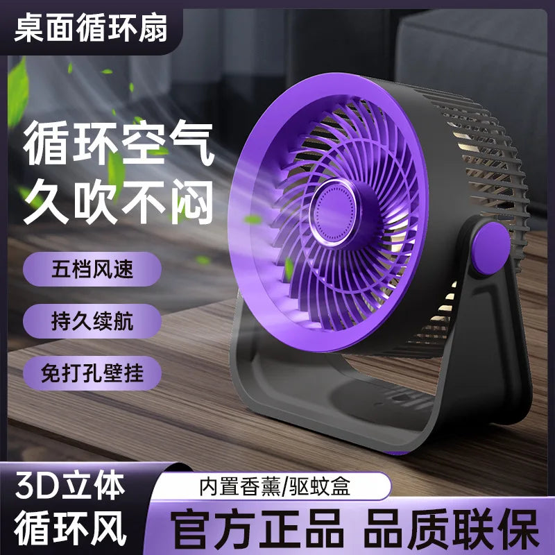 USB Mini Desktop Fan with Aromatherapy & Night Light | 5V