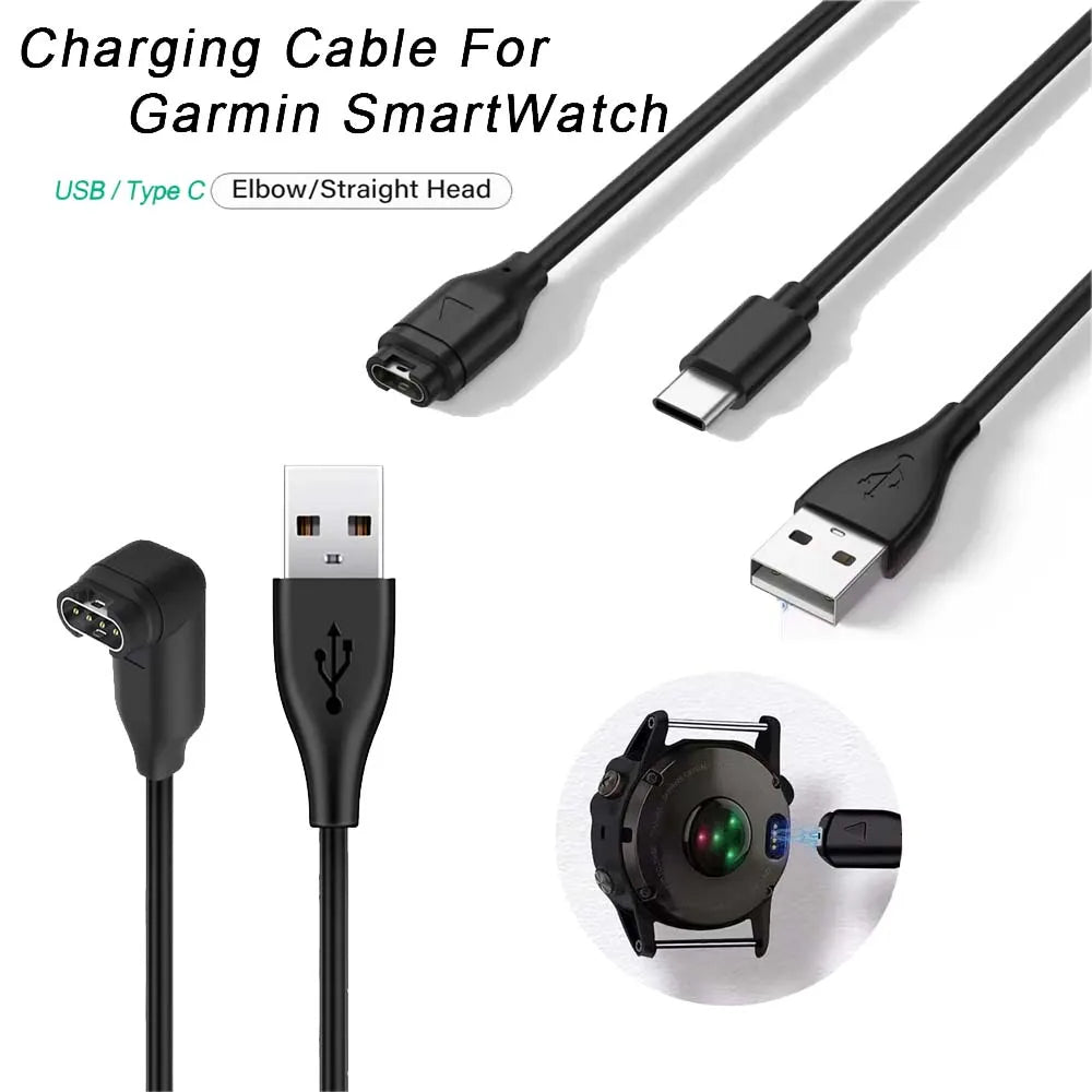 USB Charging Cable for Garmin Fenix 7 6 Forerunner Instinct Vivoactive Smartwatch Charging Cable Oasis Select