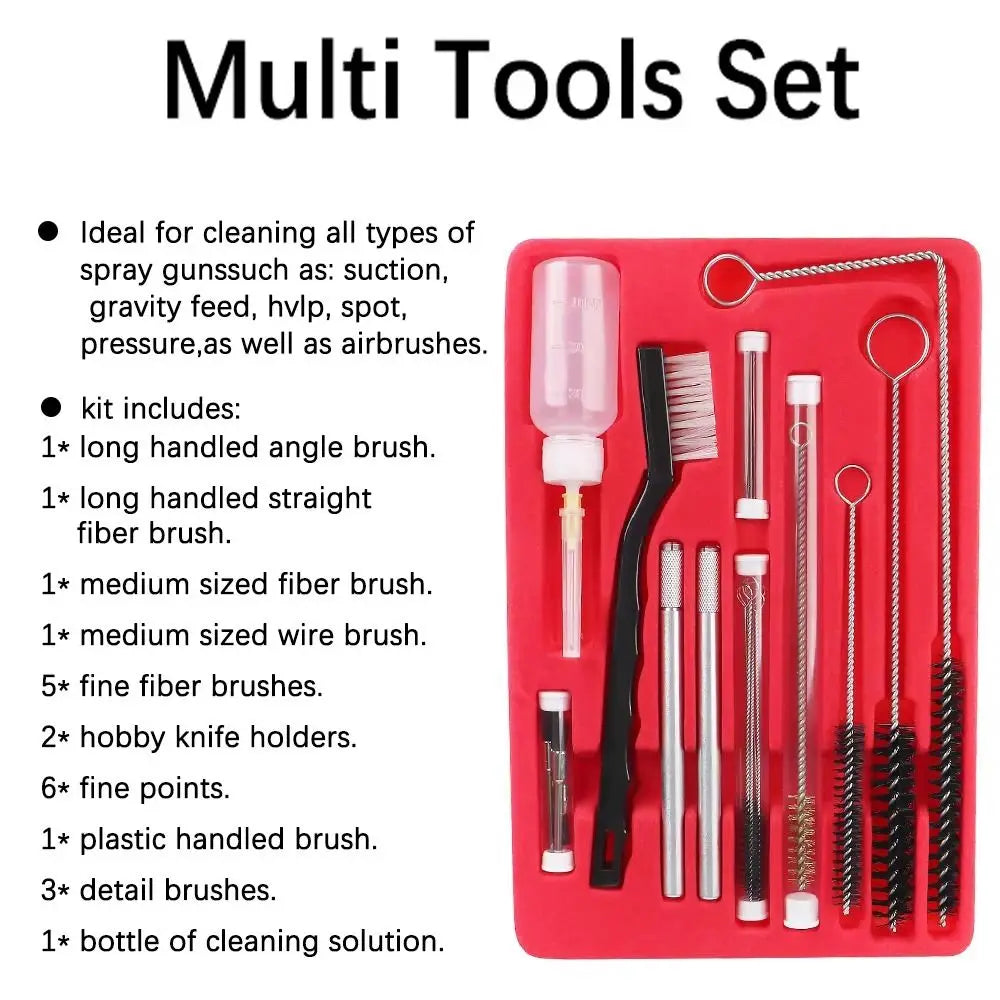 Airbrush Spray Nozzle Cleaning Brush Kit | 17/23Pc + Storage Case Airbrush Cleaning Kit Oasis Select